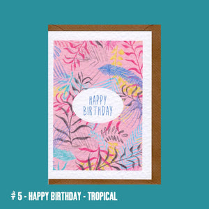 #5 Happy Birthday Tropical Greeting Card