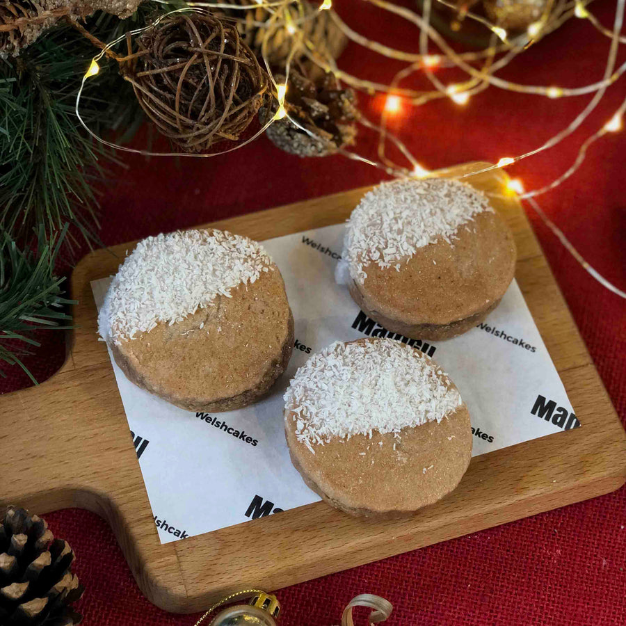 Dark Chocolate and Coconut Welsh Cakes - part of the MamGu Welshcakes Christmas Gift Box