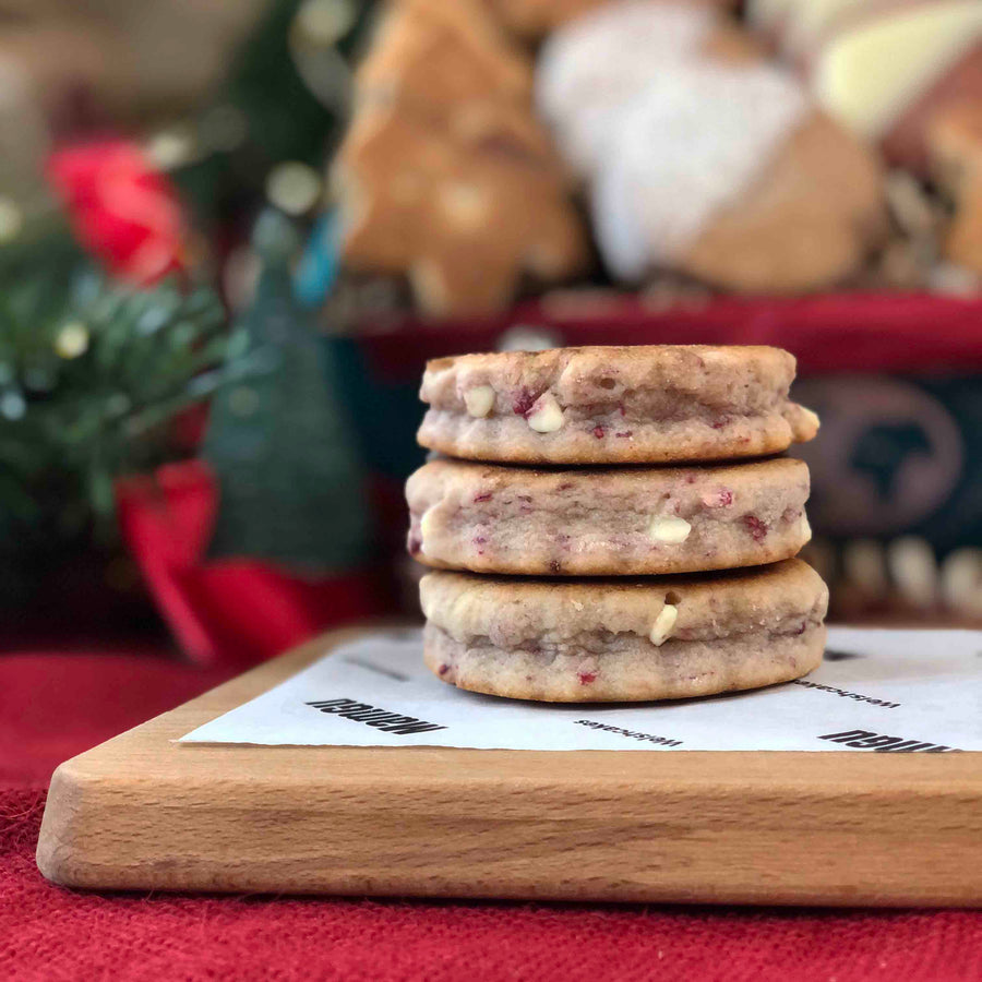 Raspberry & White Chocolate Welsh Cake - part of the MamGu Welshcakes Christmas Gift Box 