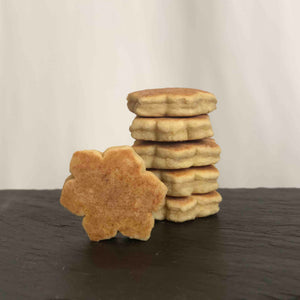 Lemon Welsh Cakes in the shape of a Daffodil Flower