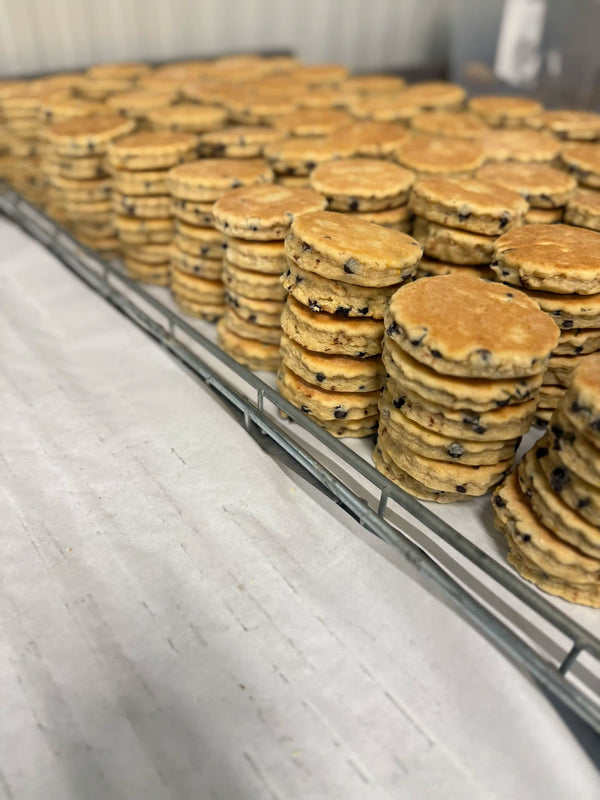 Fresh Traditional Welsh Cakes on a cooling rack