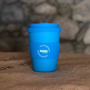 Reusable Bamboo Blue Coffee Cup MamGu Welshcakes 