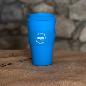 Reusable Bamboo Blue Coffee Cup MamGu Welshcakes 