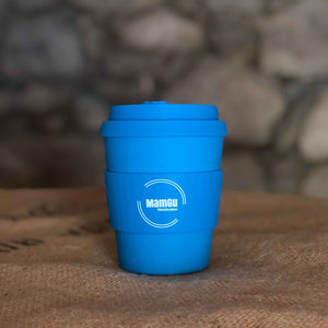 Reusable Bamboo Blue Coffee Cup MamGu Welshcakes 