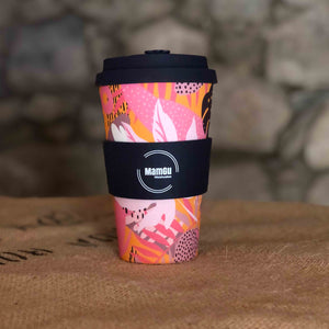 Reusable Bamboo Floral Coffee Cup MamGu Welshcakes 